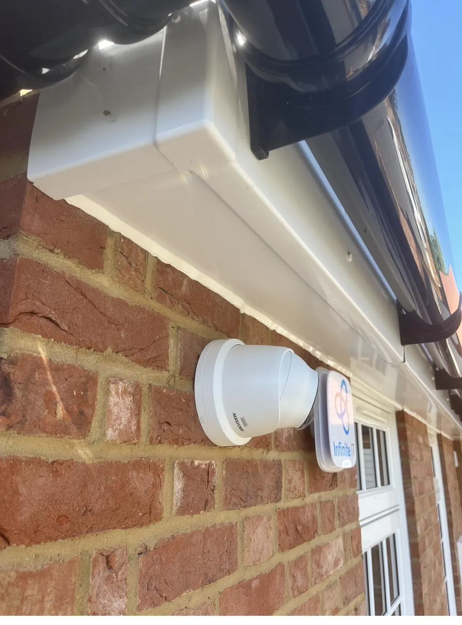 Soffit and guttering sealed around brickwork